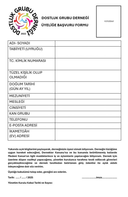 Üyelik Formu
